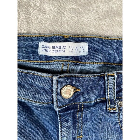 Zara Basic Z1975 Denim Skinny Jeans with Raw Hem Women's Size 6/28 - Picture 9 of 14